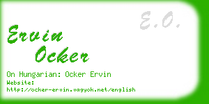 ervin ocker business card